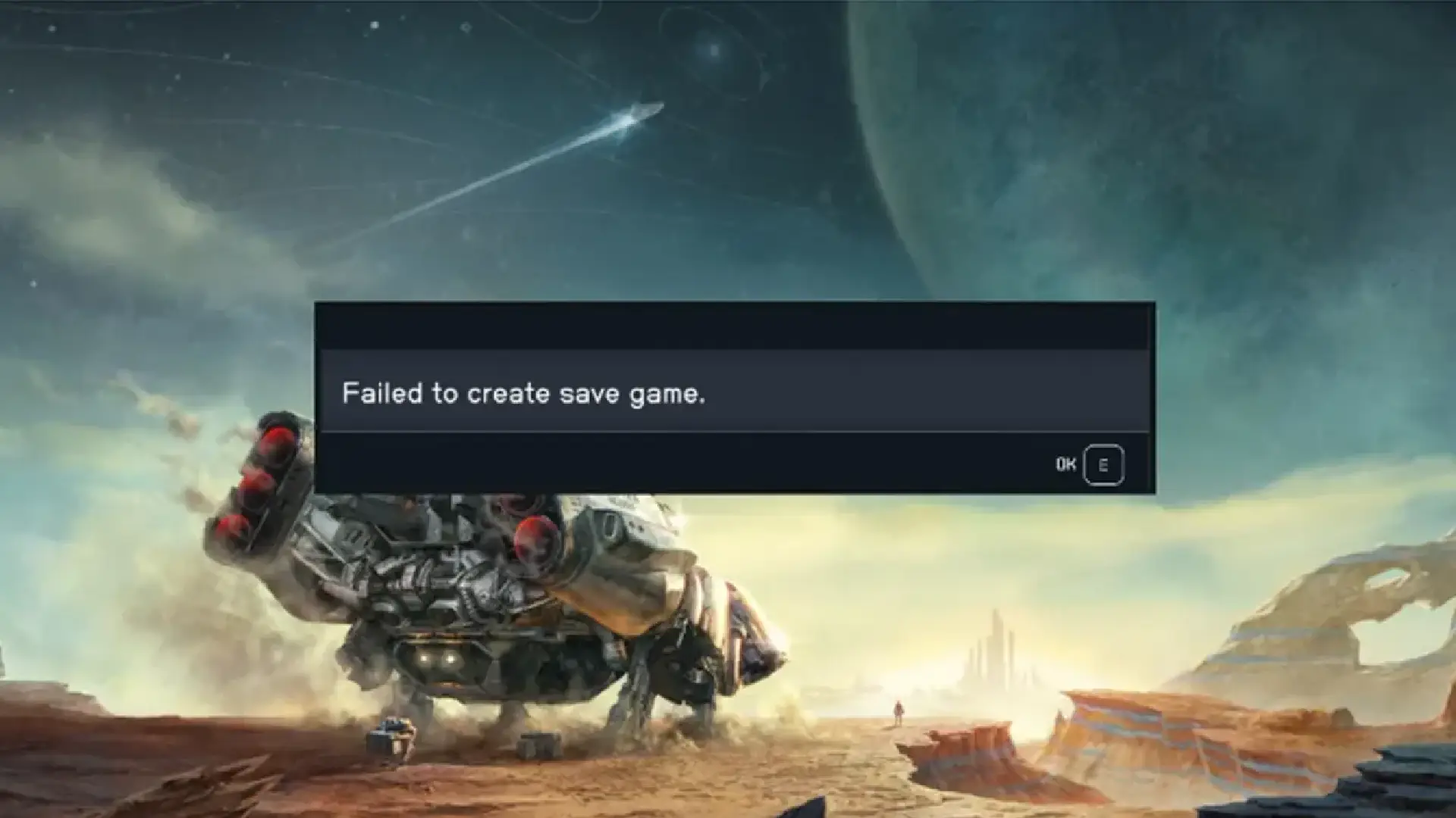 Starfield Failed to Create Save Error Game 